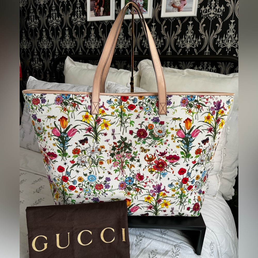 Gucci Flora Large Canvas Tote